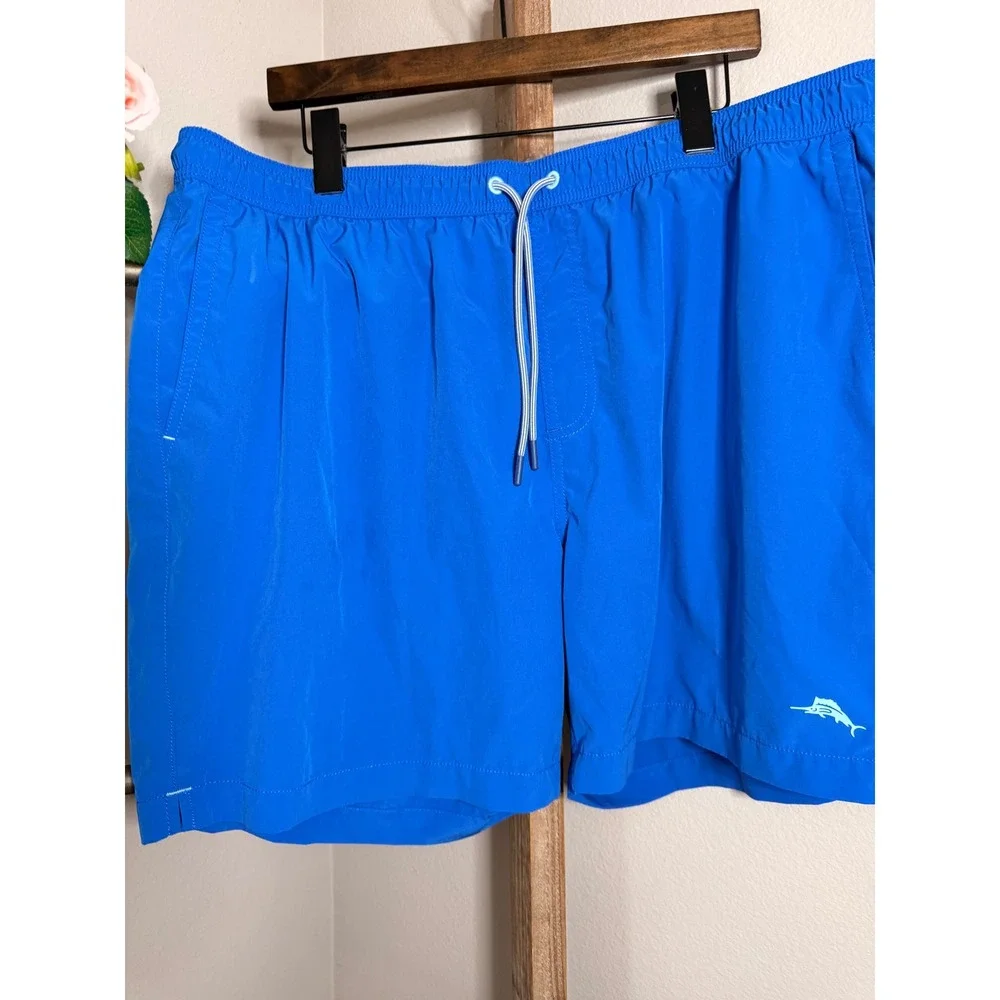 Tommy Bahama Mens Royal Blue Swim Trunks Marlin Logo Mesh Lined Shorts XXL